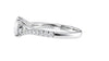 Round Solitaire Half Set Split Diamond Band Engagement Ring