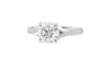 Round Solitaire Half Set Split Diamond Band Engagement Ring