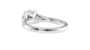 Round Solitaire Half Set Split Diamond Band Engagement Ring