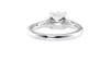 Round Solitaire Half Set Split Diamond Band Engagement Ring