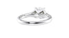 Round Solitaire Half Set Split Diamond Band Engagement Ring