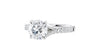 Round Solitaire Half Set Split Diamond Band Engagement Ring