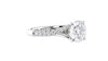 Round Solitaire Half Set Split Diamond Band Engagement Ring