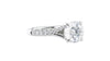 Round Solitaire Half Set Split Diamond Band Engagement Ring
