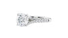 Round Solitaire Half Set Split Diamond Band Engagement Ring