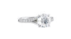 Round Solitaire Half Set Split Diamond Band Engagement Ring