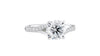 Round Solitaire Half Set Split Diamond Band Engagement Ring