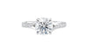 Round Solitaire Half Set Split Diamond Band Engagement Ring