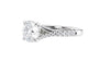 Round Solitaire Half Set Split Diamond Band Engagement Ring
