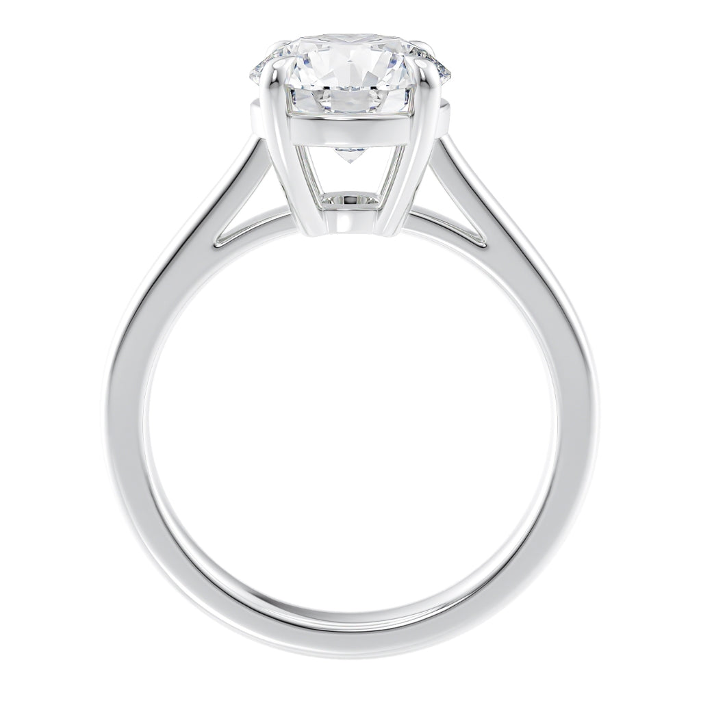 Side profile of diamond ring white gold