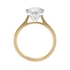 Six claw natural diamond classic engagement ring 18ct gold side view.