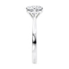 Six claw natural diamond classic engagement ring white gold end view.