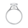 Six claw natural diamond classic engagement ring white gold side view.