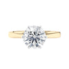 Six claw natural diamond classic engagement ring 18ct gold front view.