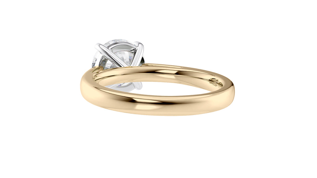 Round Solitaire Tapered Band Diamond Engagement Ring