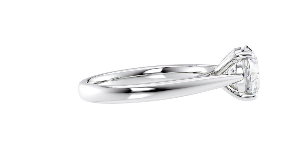 Round Solitaire Tapered Band Diamond Engagement Ring