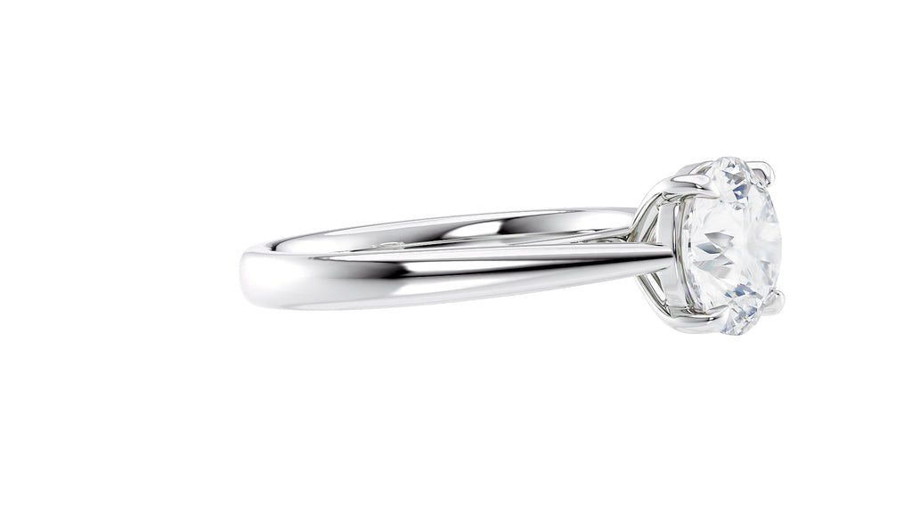 Round Solitaire Tapered Band Diamond Engagement Ring