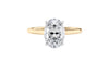 Oval Solitaire Very Thin Band Diamond Engagement Ring