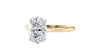 Oval Solitaire Very Thin Band Diamond Engagement Ring