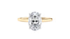 Oval Solitaire Very Thin Band Diamond Engagement Ring