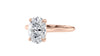 Oval Solitaire Very Thin Band Diamond Engagement Ring
