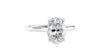 Oval Solitaire Very Thin Band Diamond Engagement Ring
