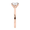 Classic diamond engagement ring rose gold end view.