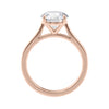 Classic diamond engagement ring rose gold side view.