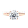 Classic diamond engagement ring rose gold front view.
