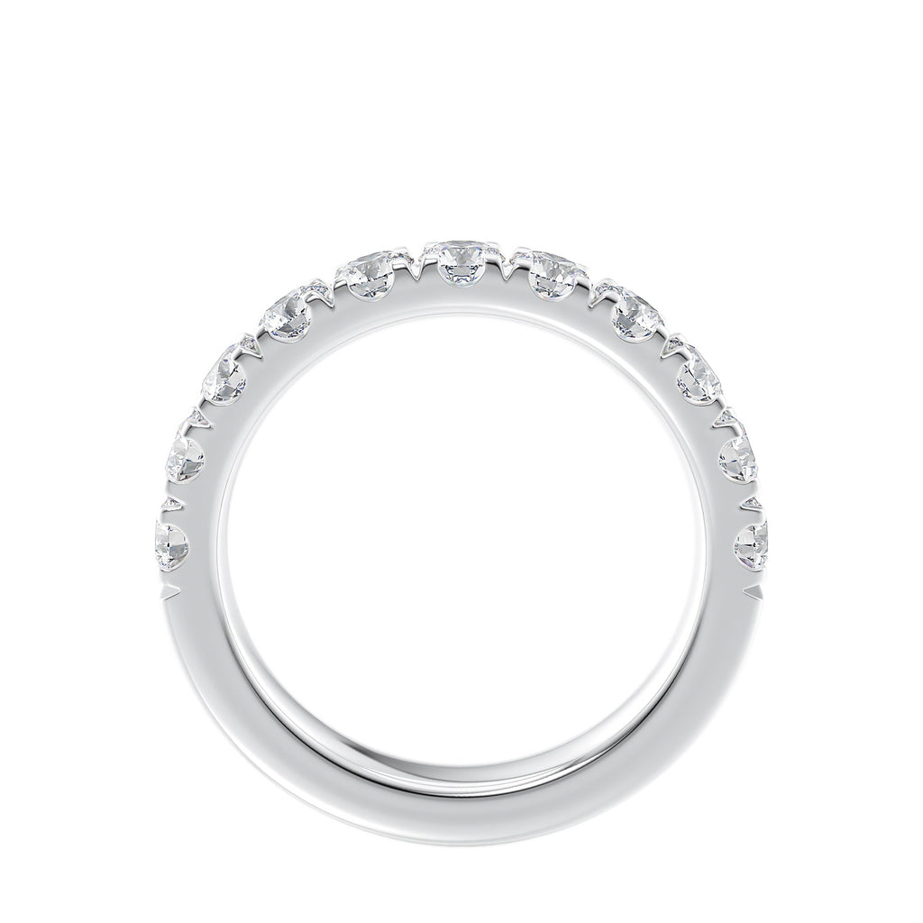 1 carat eternity ring made in platinum side view