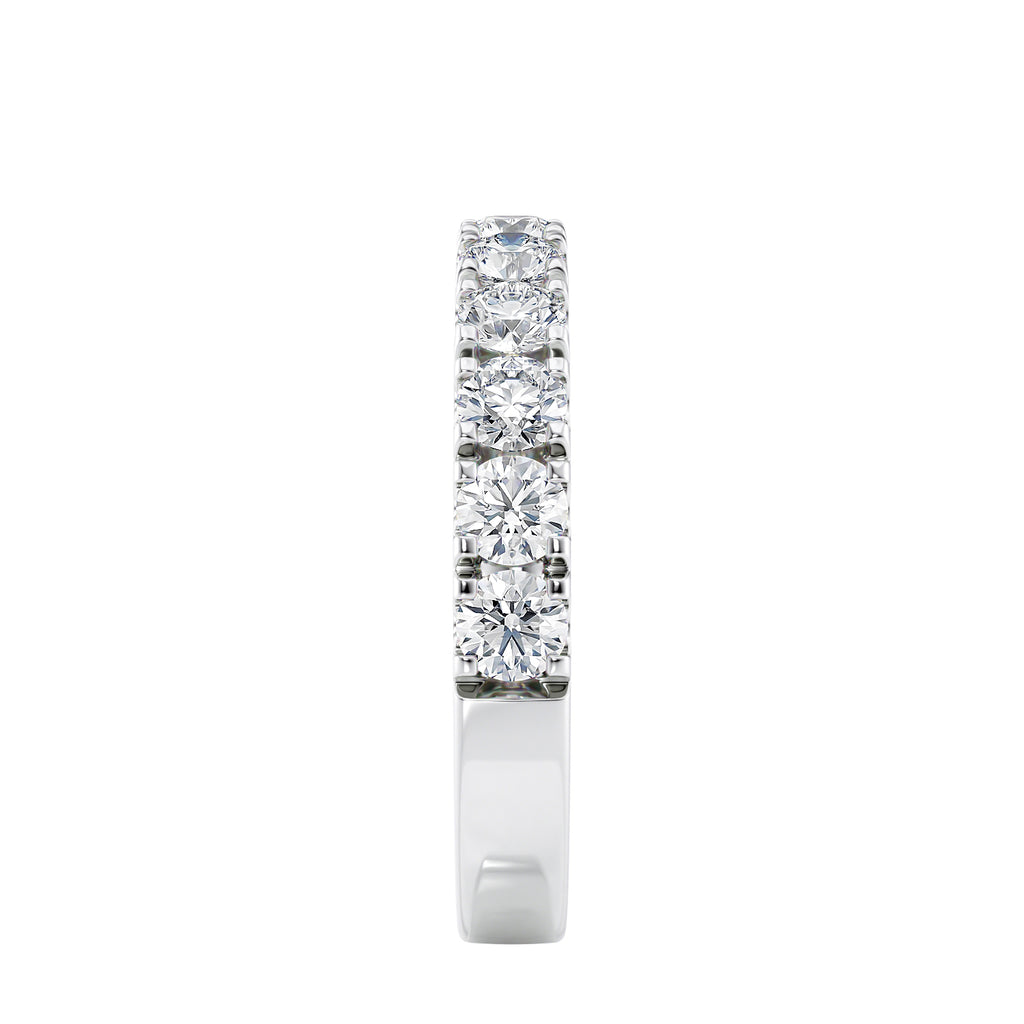 1 carat eternity ring made in platinum end view