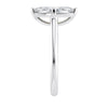 Marquise diamond ring handmade in white gold end view