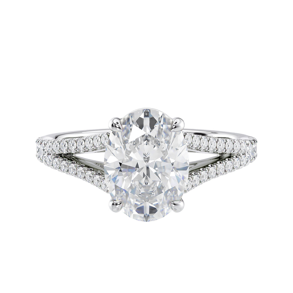 Split band diamond engagement ring