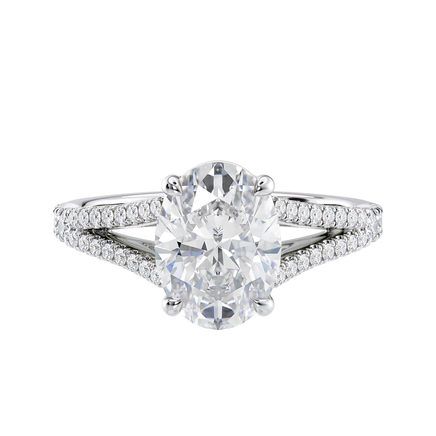 Split band diamond engagement ring