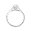 Oval diamond engagement ring with split band