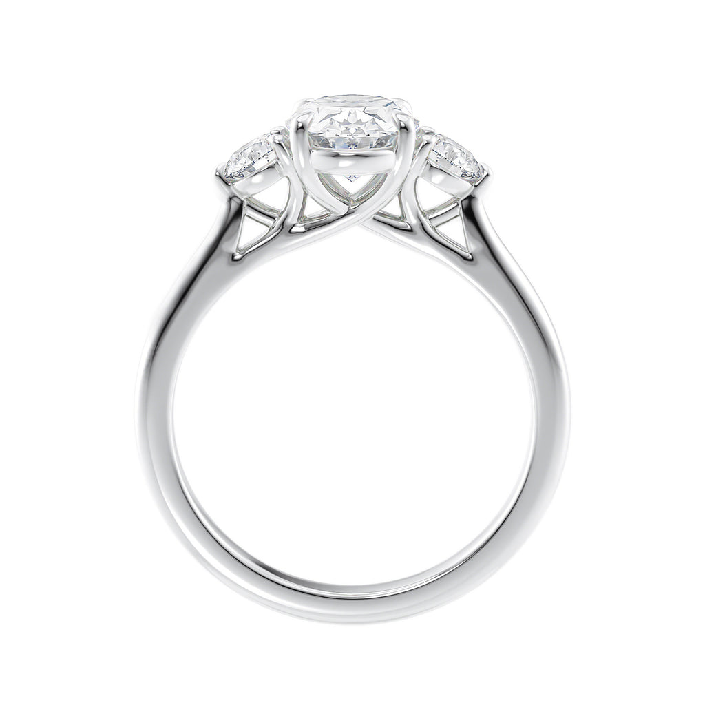 1 carat oval 3 stone engagement ring