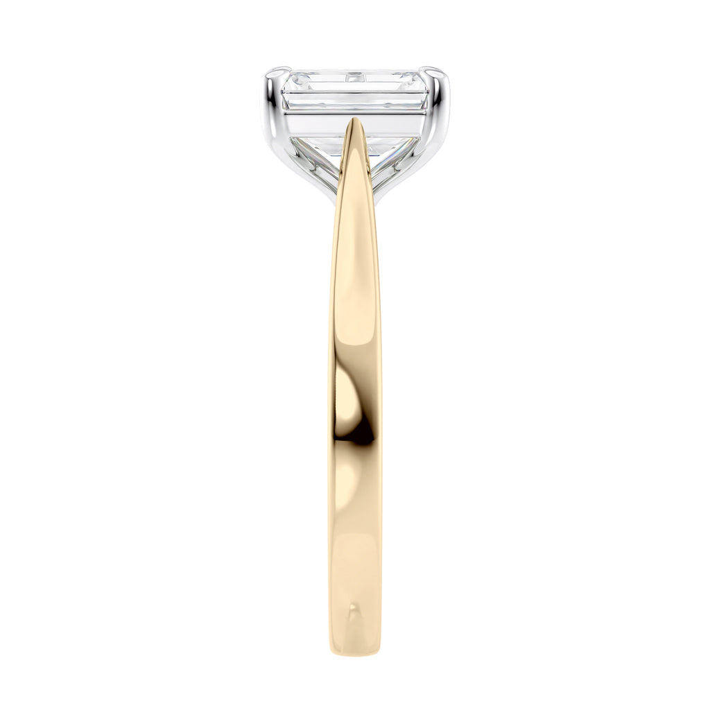 Lab grown diamond emerald cut engagement ring