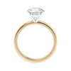 Engagement ring with slim yellow gold band