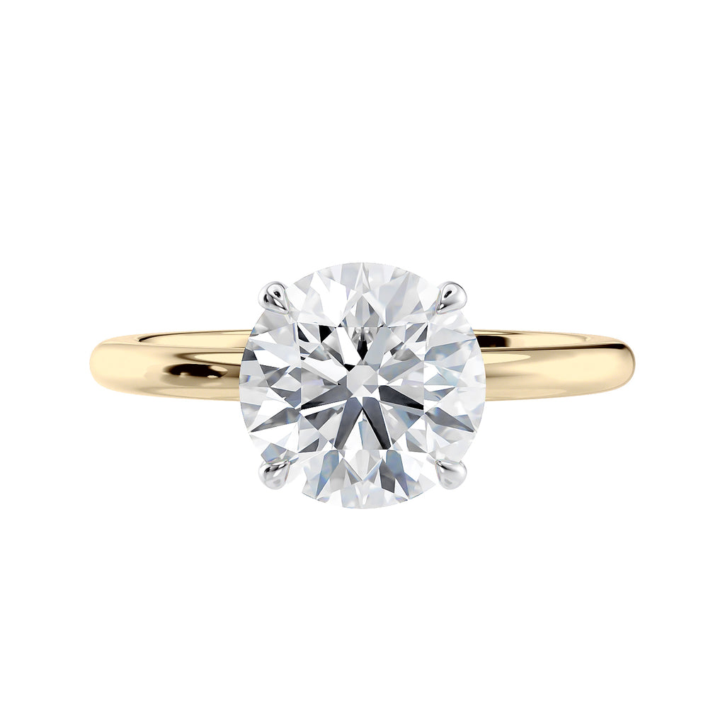 Engagement ring with slim band