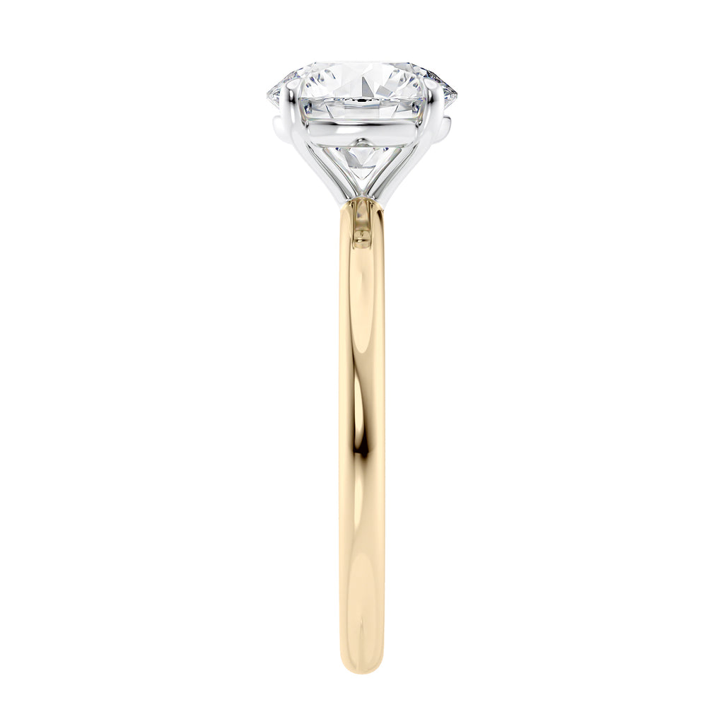 Diamond ring with slim band