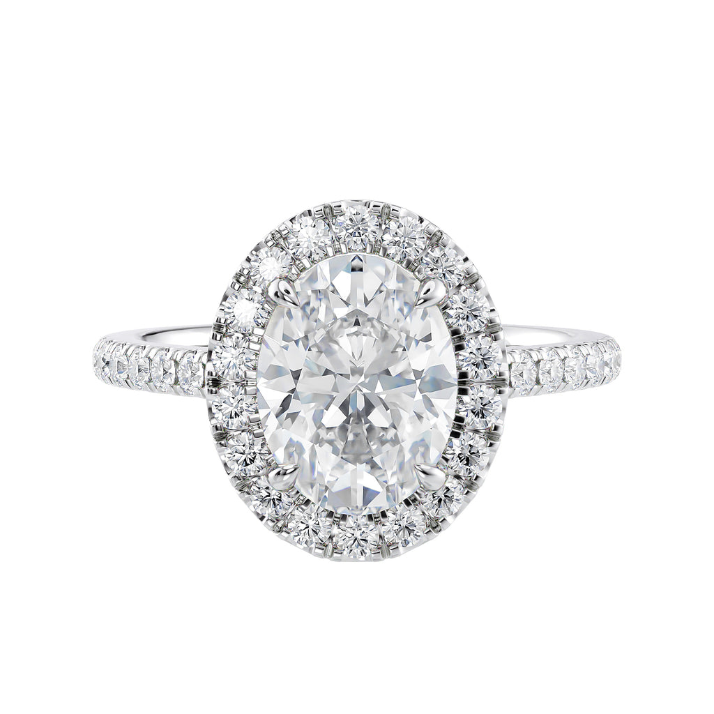 Oval halo engagement ring McGuire Diamonds
