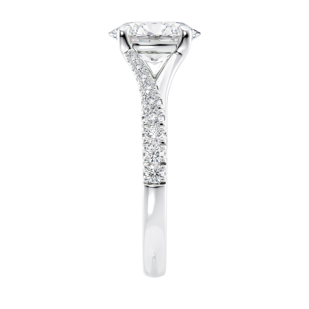 Oval twist diamond ring
