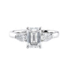 Emerald cut trilogy ring