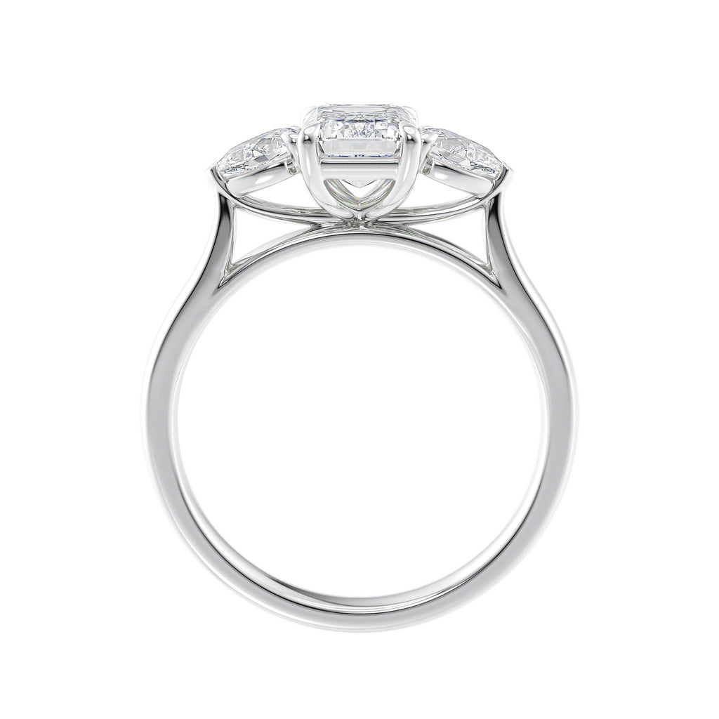 emerald cut 3 stone ring