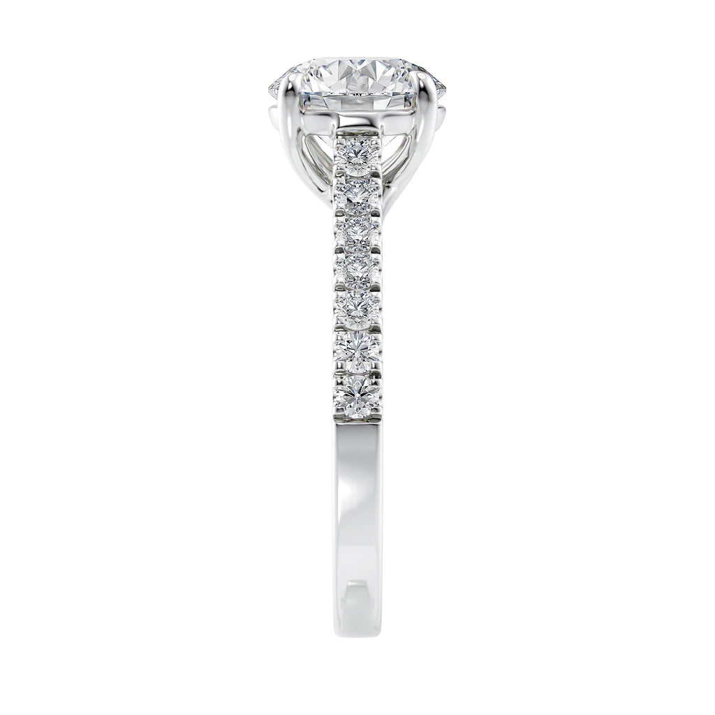 1 carat diamond engagement ring with diamond set band