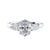 3 stone natural diamond ring with pear shoulders