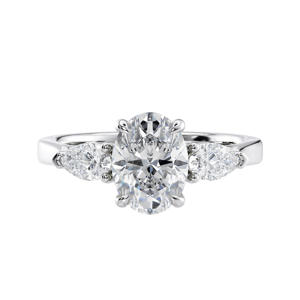 Oval 3 stone diamond ring
