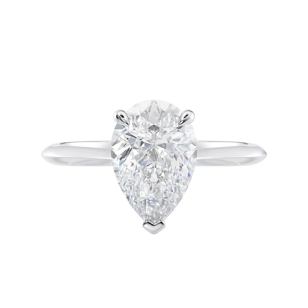 pear cut lab grown diamond engagement ring