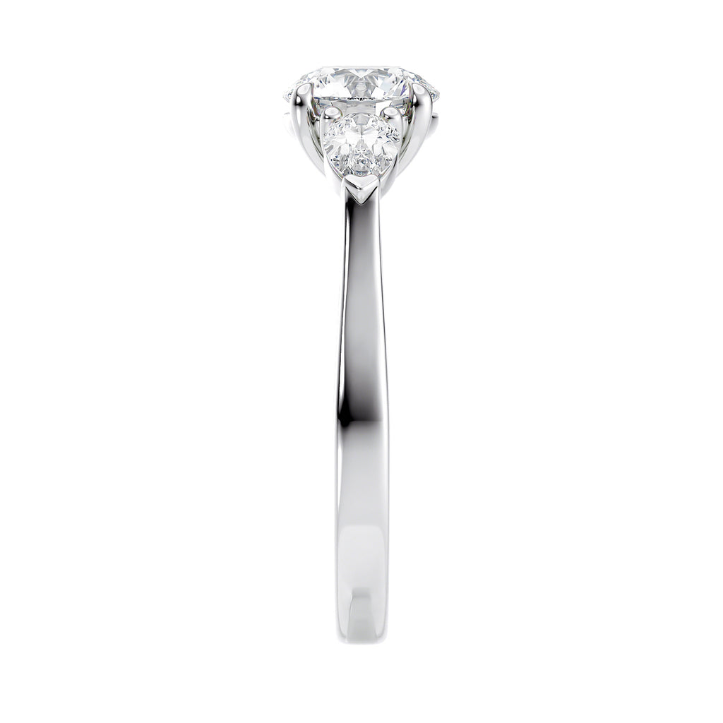 white gold trilogy engagement ring