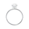 Polished White Gold Lab Grown Oval Diamond Ring McGuire Diamonds Side View